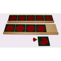 Cercles en métal pour les fractions  et suppport en bois Montessori Montessori 2