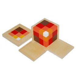 Cube du trinôme arithmétique (cubes en hêtre) Montessori