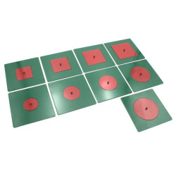 Cercles et carrés métalliques Montessori