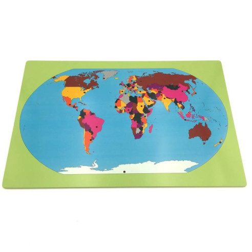 Puzzle carte du monde avec drapeaux Montessori