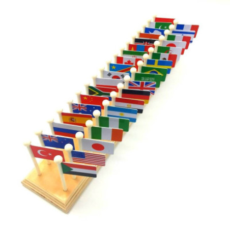 Puzzle carte du monde avec drapeaux Montessori