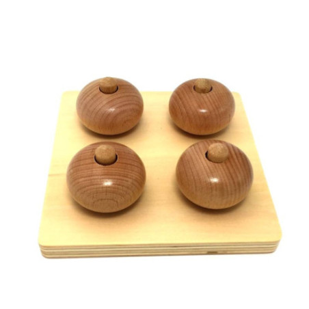 Ellipsoïdes en hêtre sur tiges Montessori