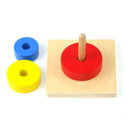 3 disques sur tige verticale Montessori 2