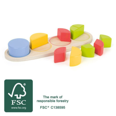 Puzzle fractions à encastrer "Educate"