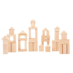 Blocs de construction en bois naturel