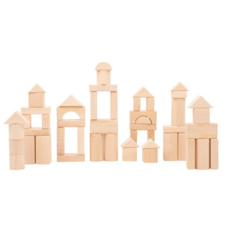 Blocs de construction en bois naturel