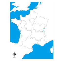 Carte de la France vierge Montessori