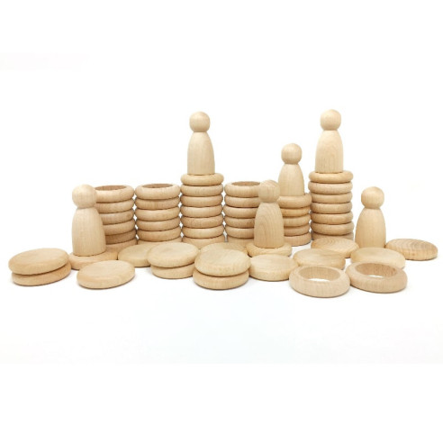 Nins, anneaux et pièces en bois naturel Grapat Nins, anneaux et pièces en bois naturel Grapat