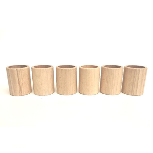 6 tasses en bois naturel Grapat