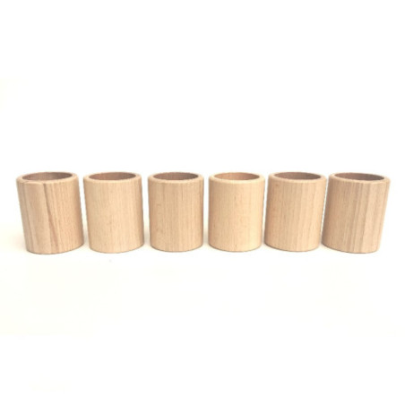 6 tasses en bois naturel Grapat