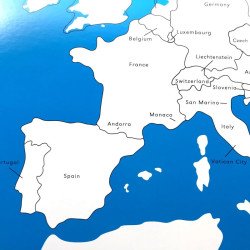 Carte de l'Europe labelisée (anglais) Montessori