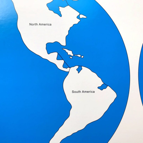 Carte des continents labelisée (anglais) Montessori Carte des continents labelisée (anglais) Montessori