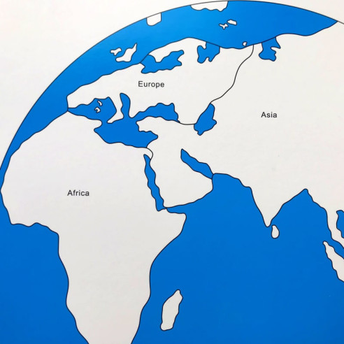 Carte des continents labelisée (anglais) Montessori