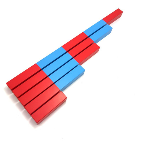 Barres rouges et bleues premier age Montessori