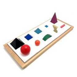 Solides des symboles grammaticaux avec plateau Montessori
