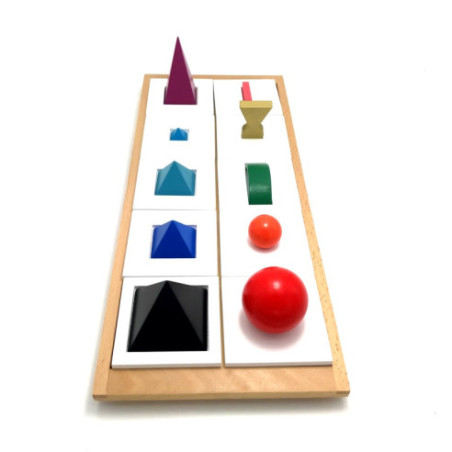 Solides des symboles grammaticaux avec plateau Montessori