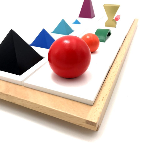 Solides des symboles grammaticaux avec plateau Montessori
