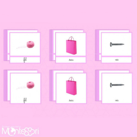 Boutique Documents Montessori - Images classifiées - série rose