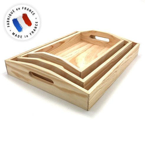 3 plateaux de vie pratique Montessori - fabrication française
