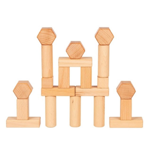 Jeu de construction ciré à l'huile de noix