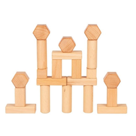 Jeu de construction ciré à l'huile de noix