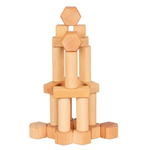 Jeu de construction ciré à l'huile de noix