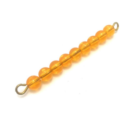1 barrette de 10 perles dorées Montessori