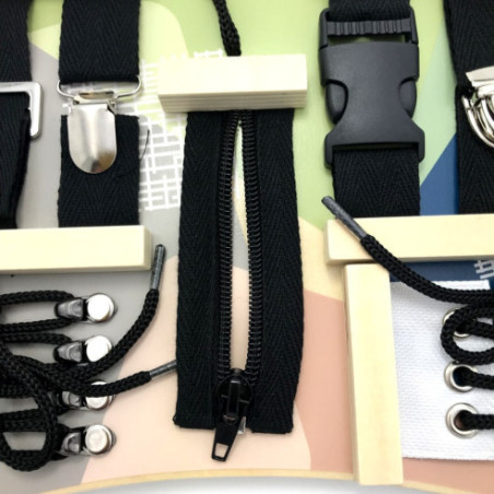 Planche de motricité fermetures et fixations