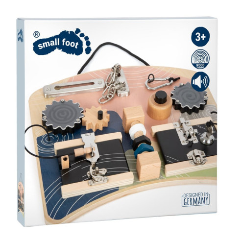 Planche de motricité en bois serrures et rotations