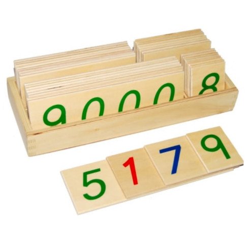 Symboles sur grandes cartes en bois (1 - 9000) Montessori
