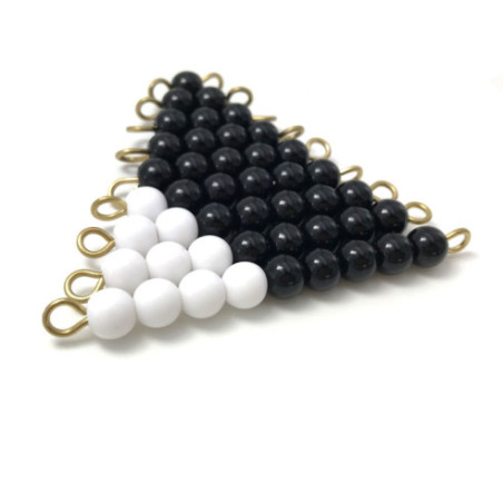 Barrettes de perles de 1 à 9 noires et blanches des mathématiques Montessori Barrettes de perles de 1 à 9 noires et blanches des mathématiques Montessori