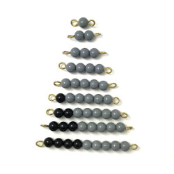 Barrettes de perles de 1 à 9 noires et gris foncé montessori rassemblées 2