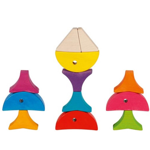 Coffret de construction 6 poissons colorés