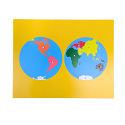 Puzzle des continents  - Matériel Montessori