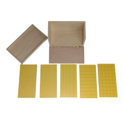 Boite de 5 prismes jaunes en bois Montessori Mathématiques 2