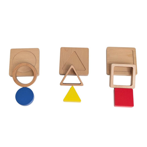 Jeu d'encastrement de 3 formes géométriques Eveil Montessori