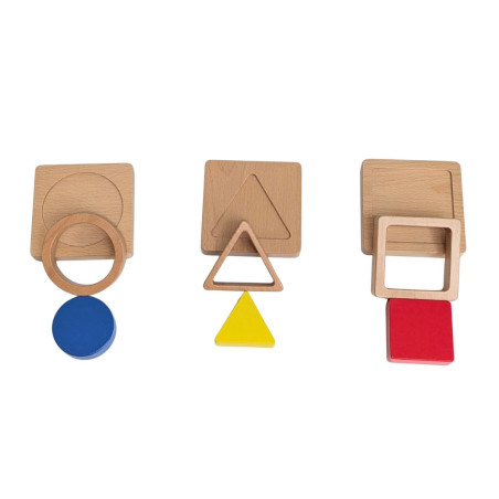 Jeu d'encastrement de 3 formes géométriques Eveil Montessori