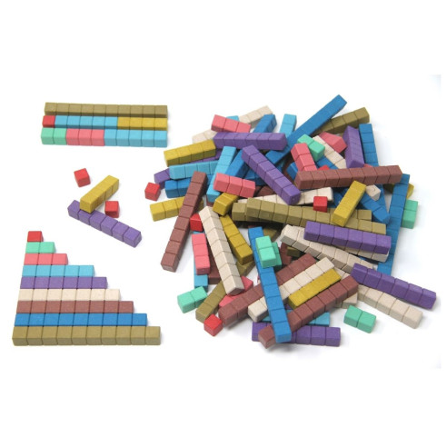 Réglettes cuisenaires couleurs Montessori en Re-Wood - 100 pièces