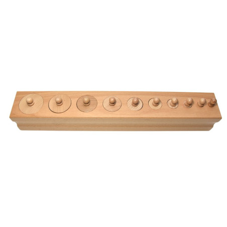 Bloc de cylindres n°1 en bois, Mathématiques Montessori