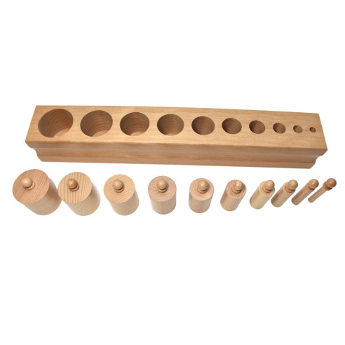 Bloc d'encastrement en bois cylindrique n°2, mathématiques Montessori
