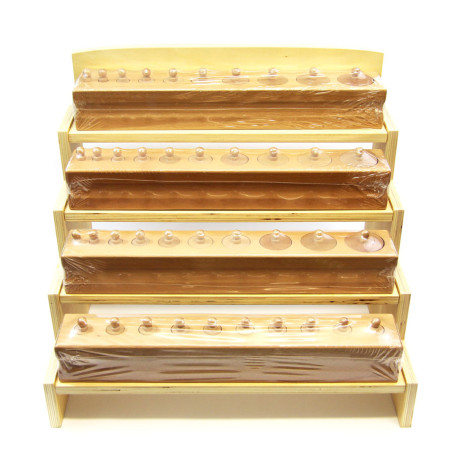 Support de rangement des blocs de cylindres, mathématiques Montessori