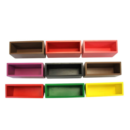 9 Boites des ordres en couleur pour la  grammaire Montessori