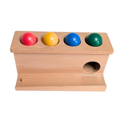 Traqueur de balles en bois avec 4 balles de couleur