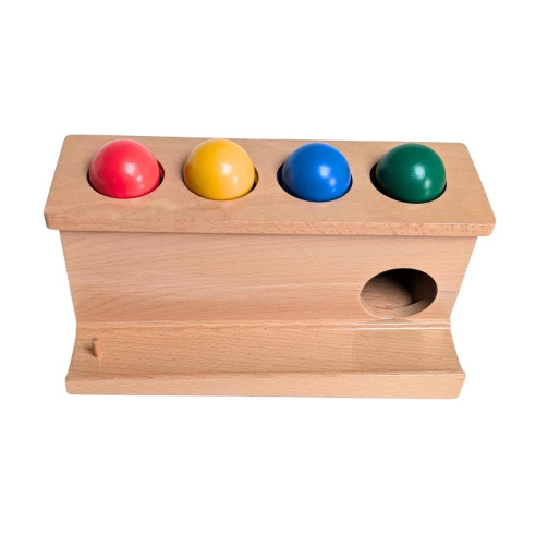 Traqueur de balles en bois avec 4 balles de couleur