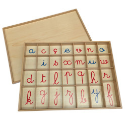 Alphabet mobile  Montessori cursif en bois 2