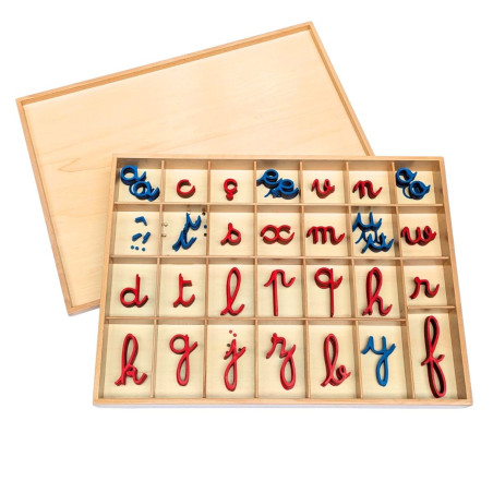 Alphabet mobile  Montessori cursif en bois