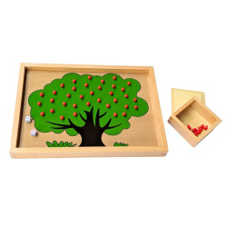 Jeu du pommier en bois. Apprendre à compter maternelle 2