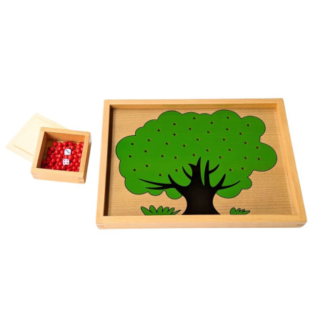 Jeu du pommier en bois. Apprendre à compter maternelle