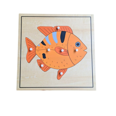 Puzzle en bois du poisson, zoologie Montessori