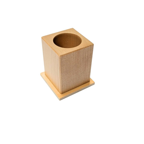 Pot à crayons en bois naturel